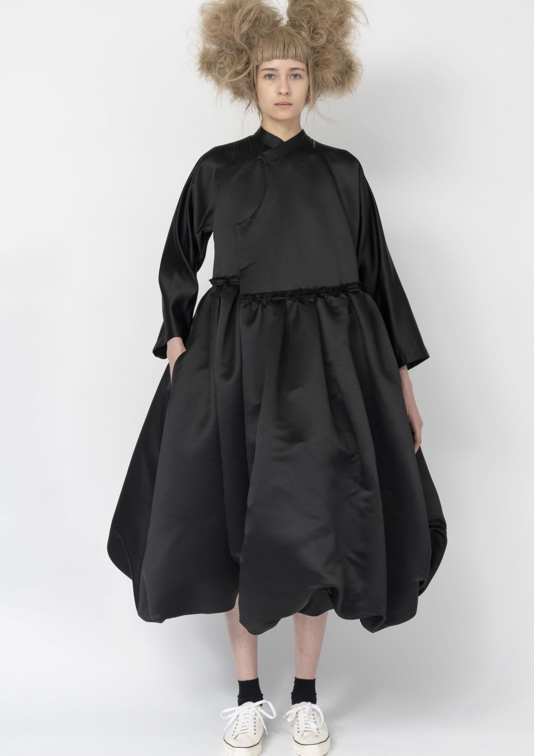 【美品】  COMME des GARCONS COMME des GARCONS / コムコム | 2022AW / AD2022 | ビッグフリルカラー ロングシャツ | M | ホワイト | レディース