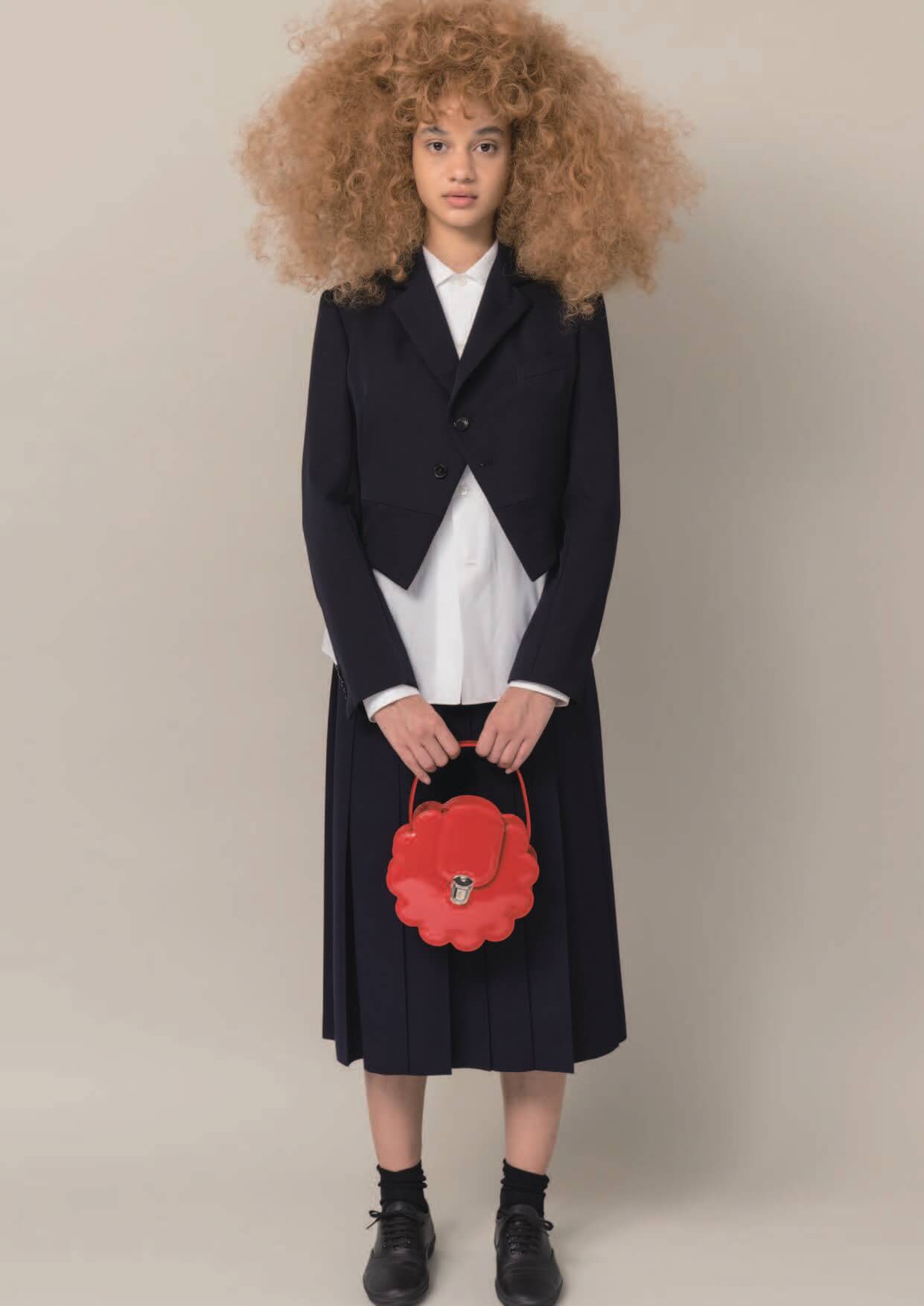 Comme des Garcons GIRL 22FW レザー花柄スカート着丈約71cm