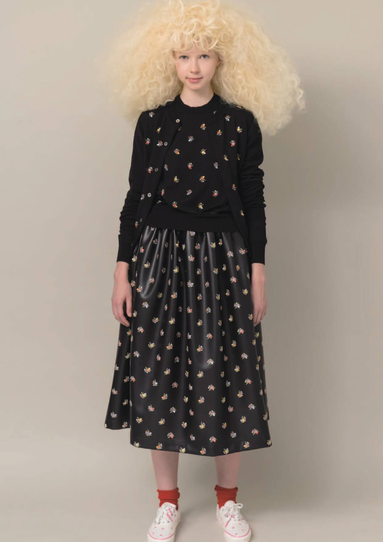 Comme des Garcons GIRL 22FW レザー花柄スカート-