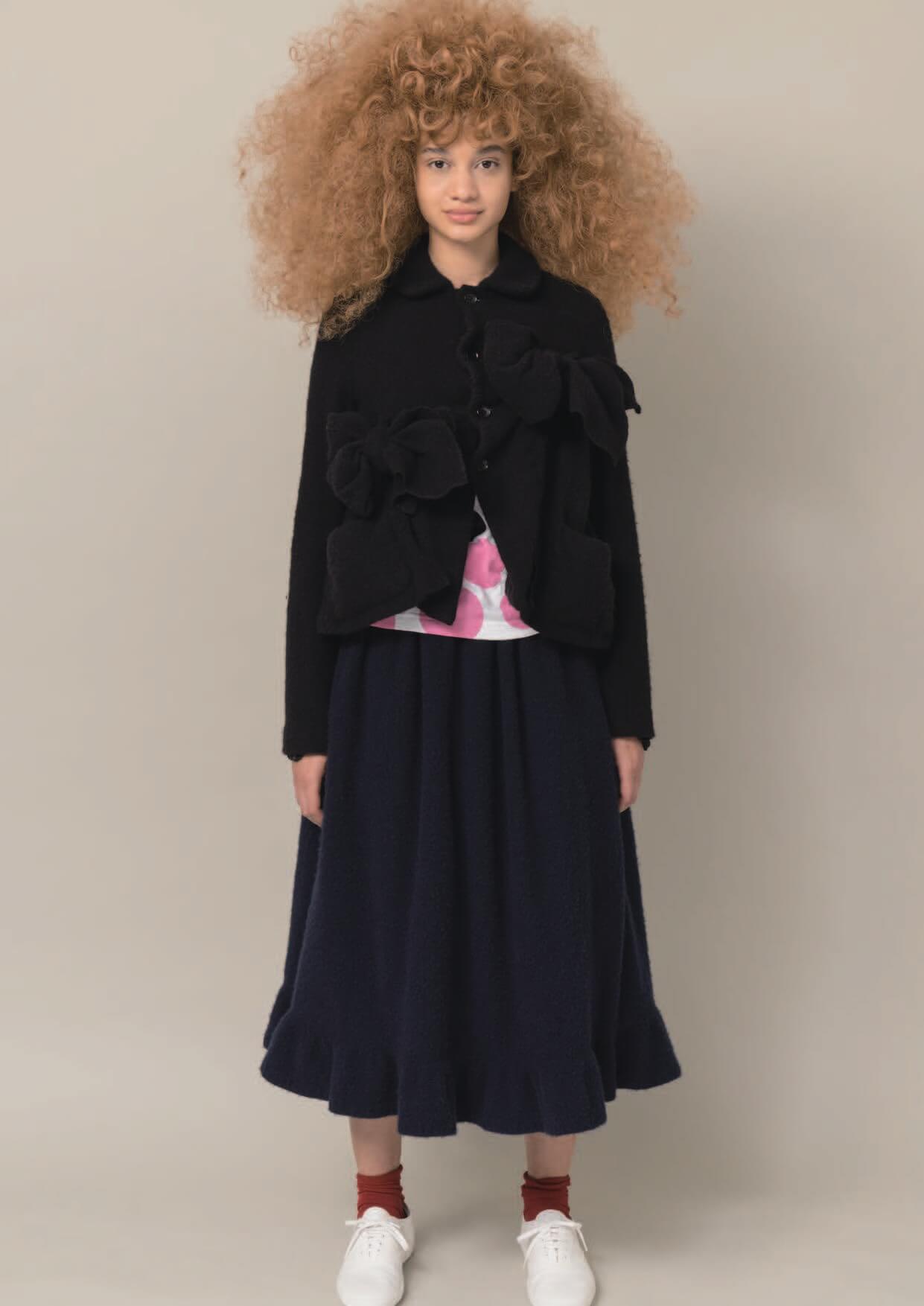 Comme des Garcons GIRL 22FW レザー花柄スカート-