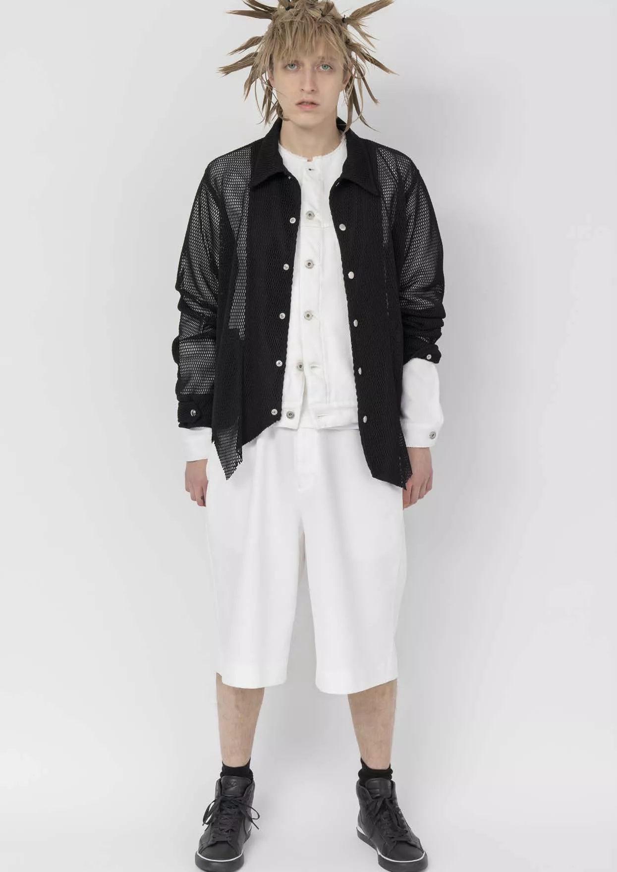 BLACK Comme des Garçons メッシュシャツ 23ss-